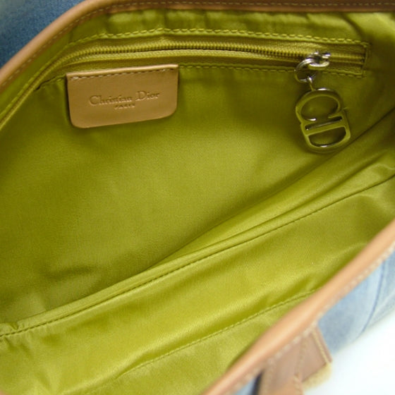 Christian Dior Denim Calfskin Saddle Bag Blue 7 of 11