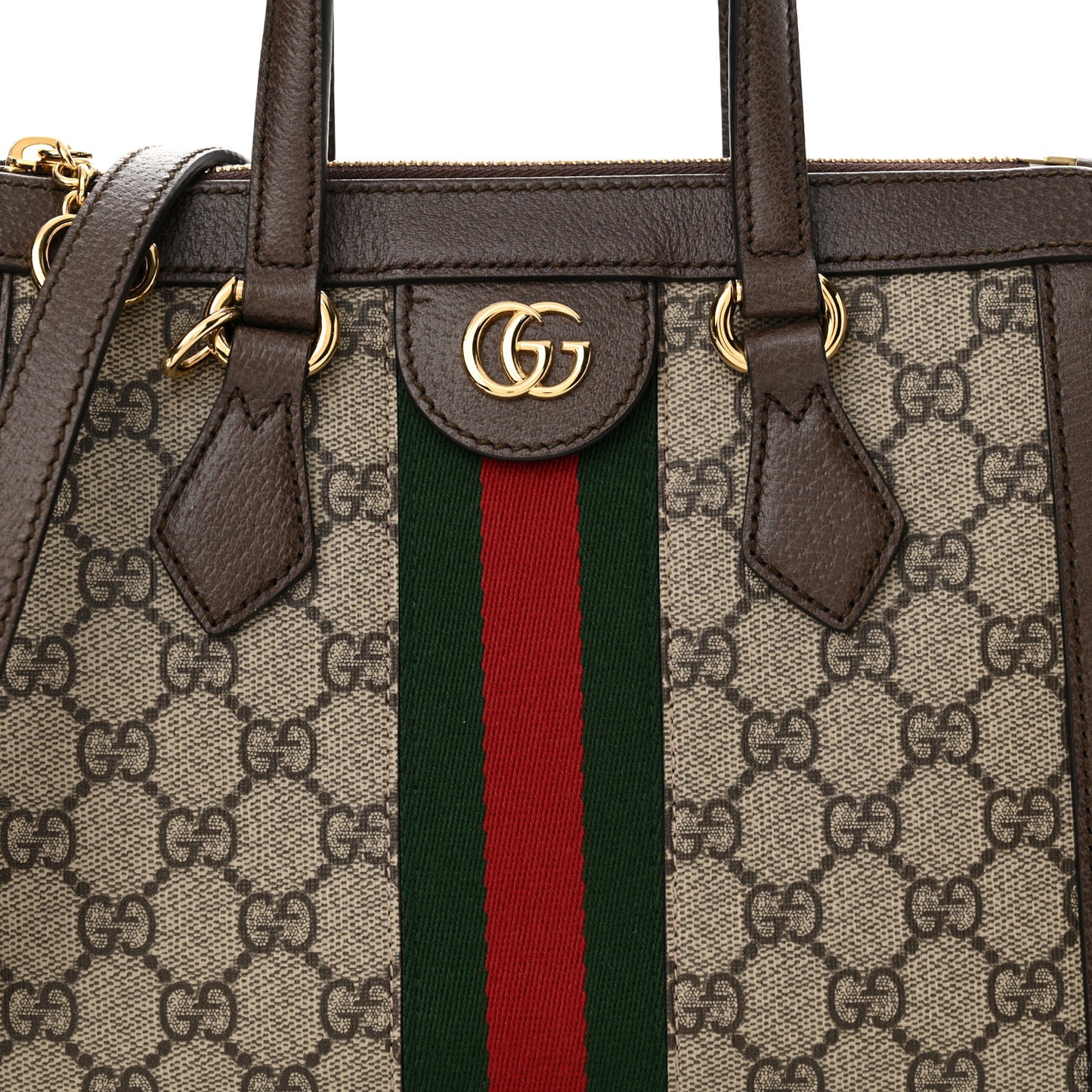 GG Supreme Monogram Small Ophidia Tote Bag Brown
