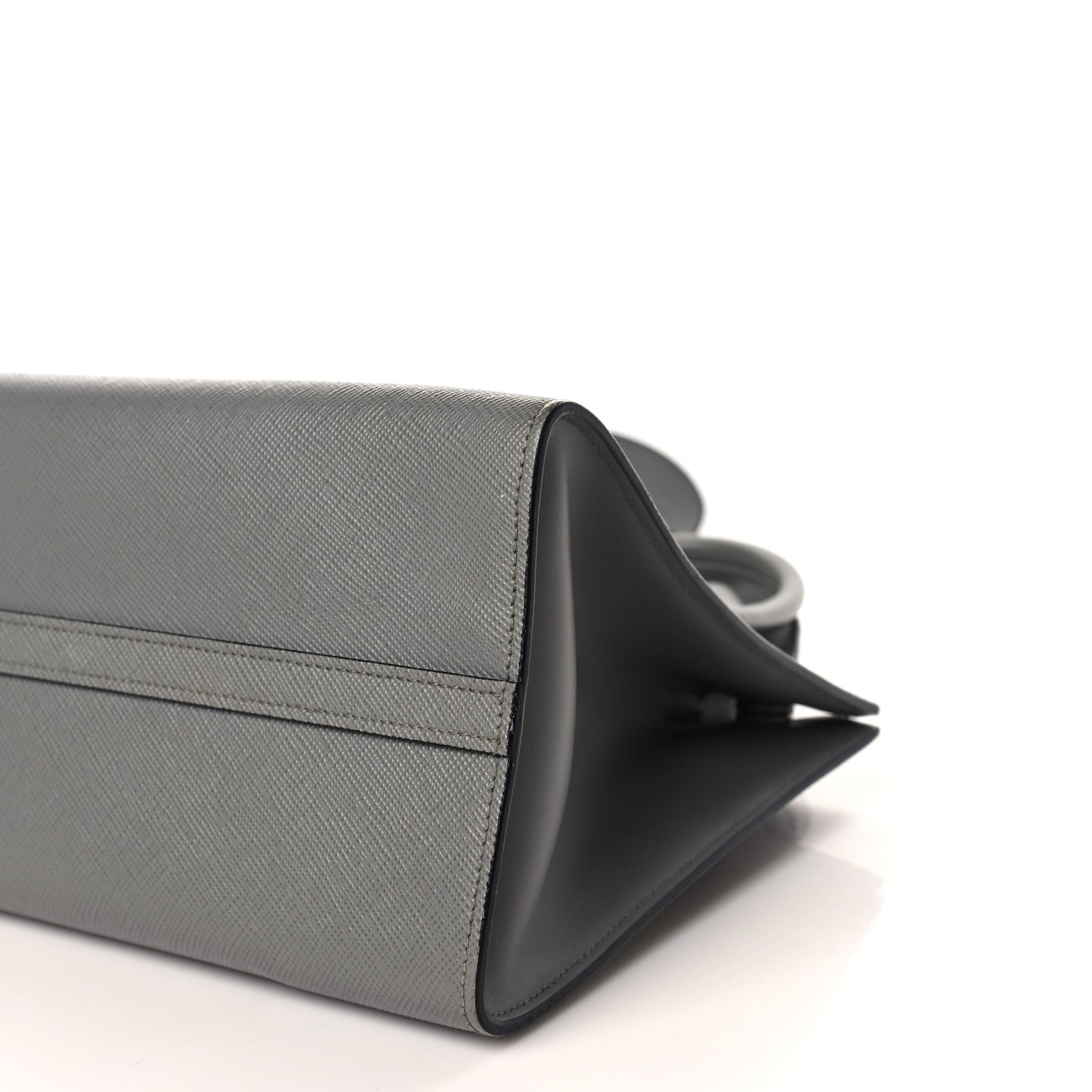 Prada Saffiano Cuir Calfskin Medium Monochrome Top Handle Tote Ardesia 8 of 8
