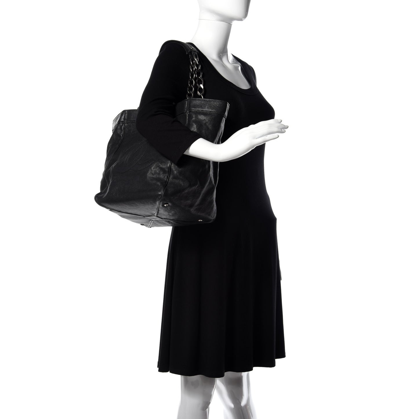 Distressed Caviar Outdoor Ligne Tote Black
