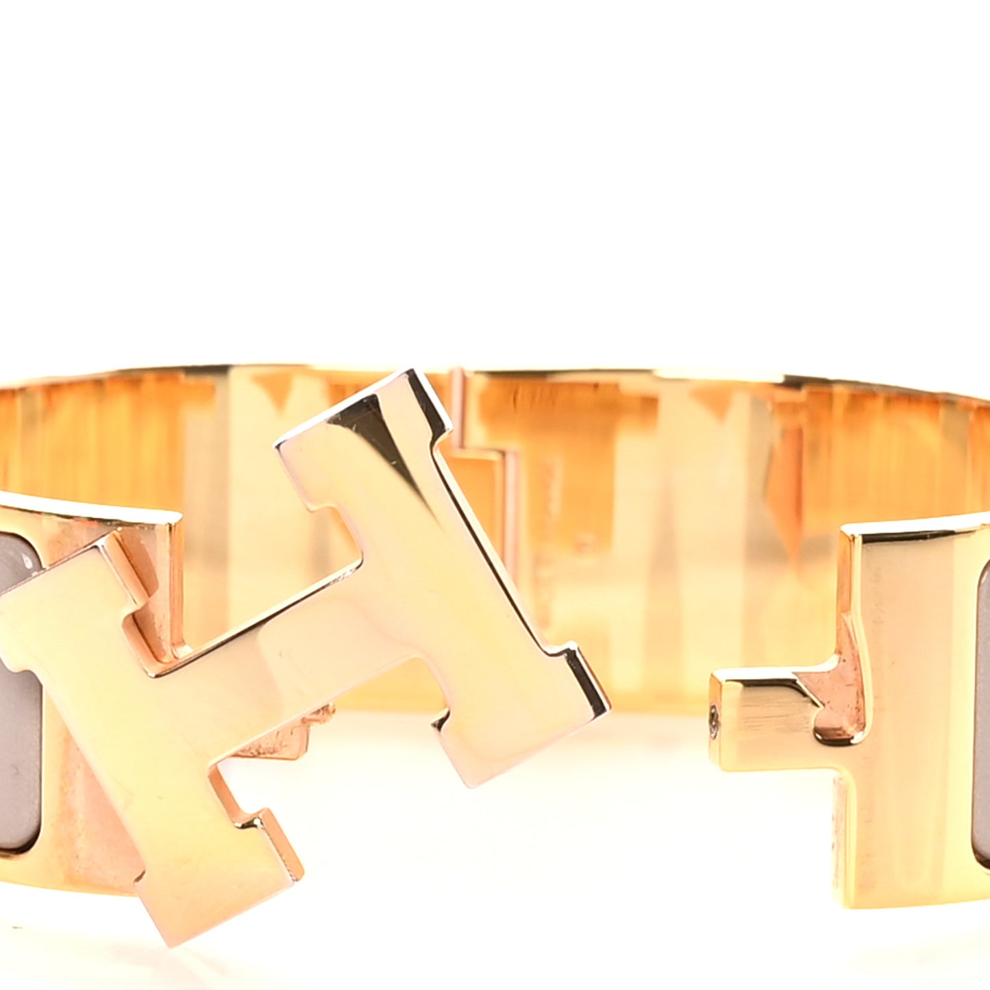 Enamel Wide Clic Clac H Bracelet GM Beige Rose