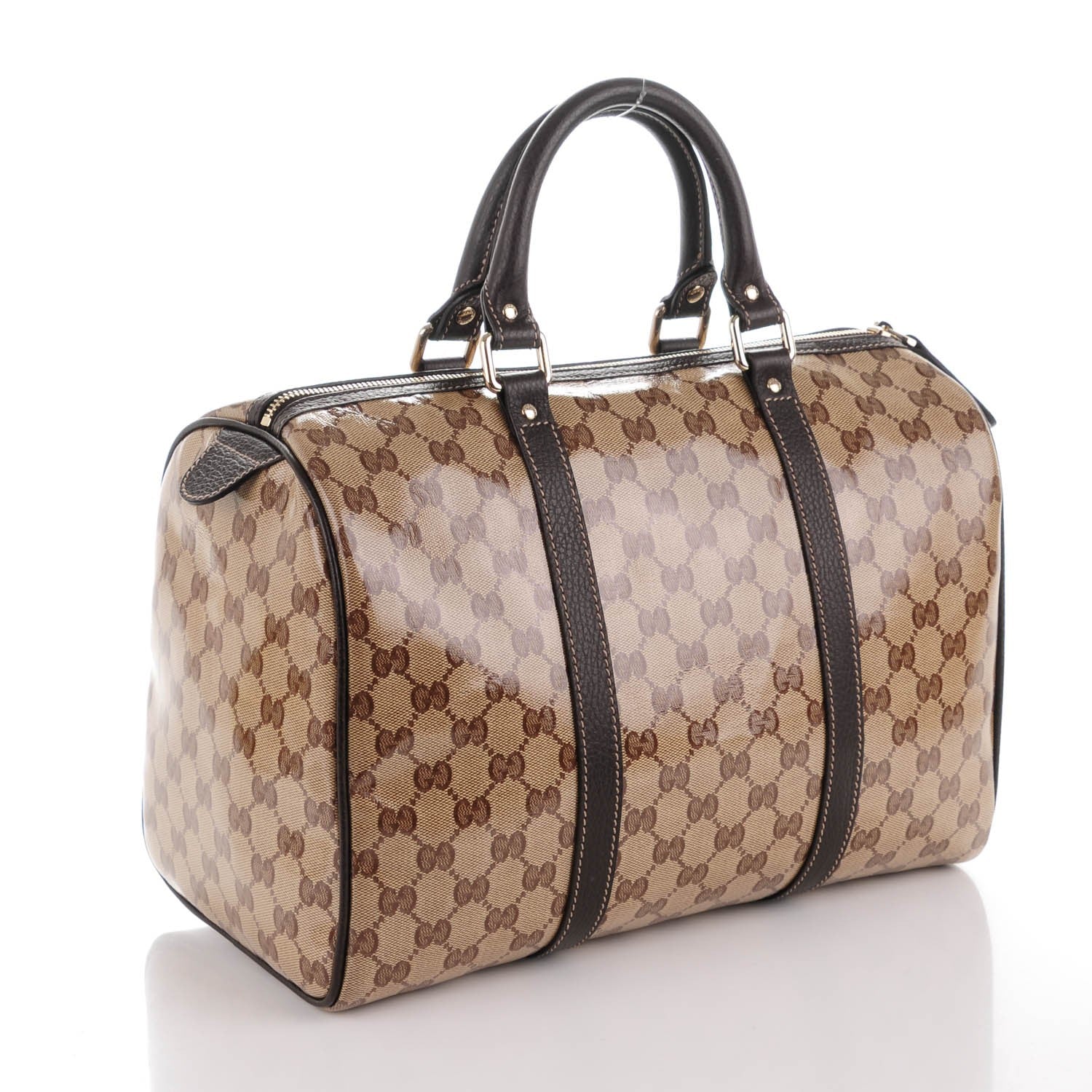 Gucci Crystal Monogram Dollar Calfskin Medium Joy Boston Beige Ebony Testa di Moro 3 of 7