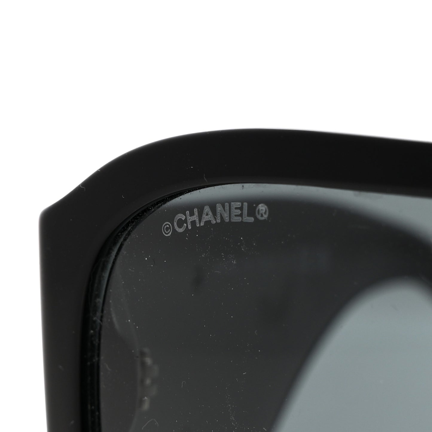 Acetate Crystal CC Shield Sunglasses 5466-B-A Black
