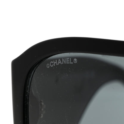 Chanel Acetate Crystal CC Shield Sunglasses 5466-B-A Black 7 of 9
