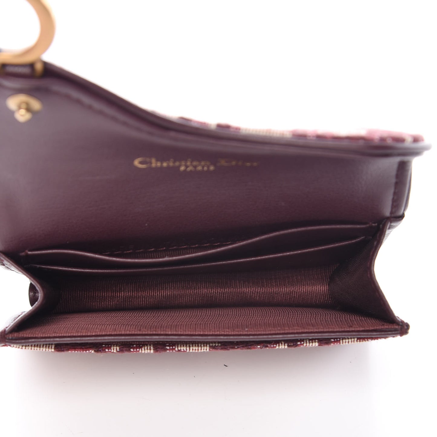 Oblique Saddle Card Holder Bordeaux