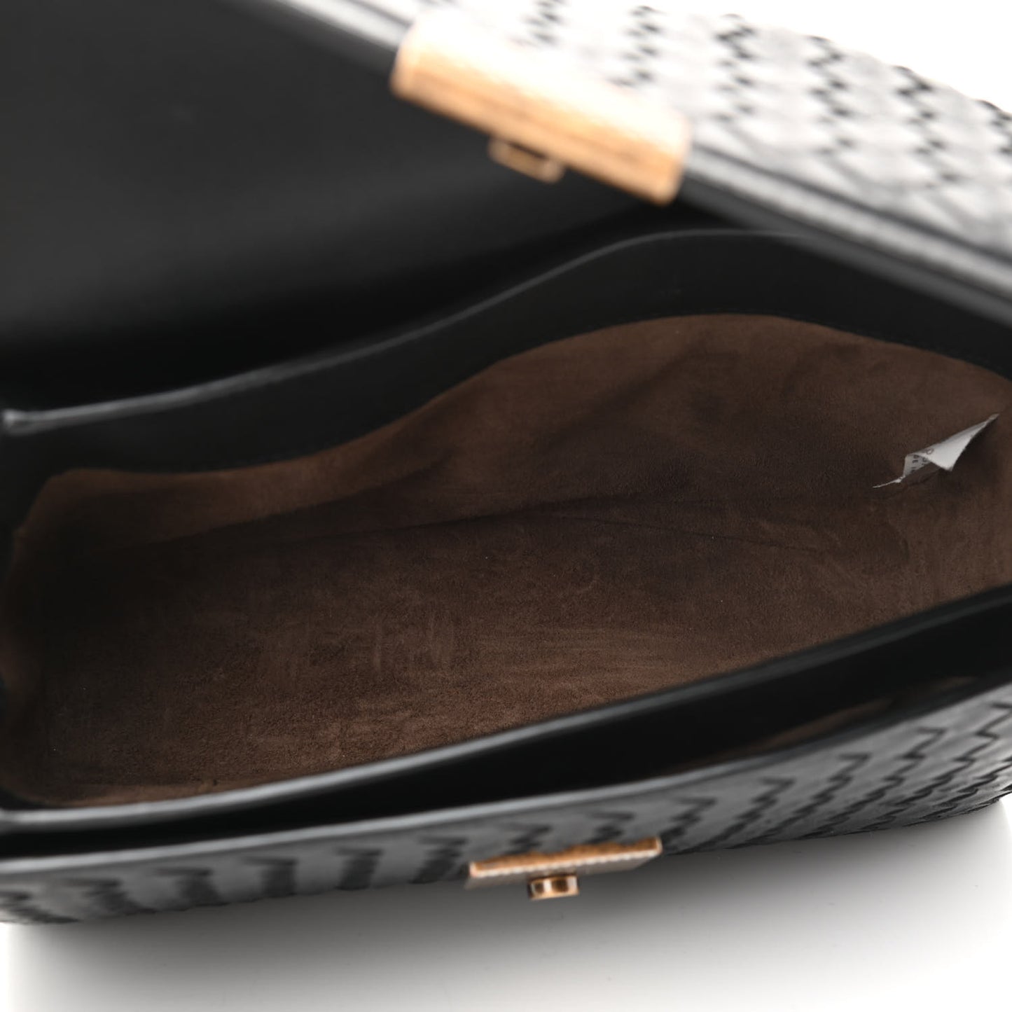 Nappa Intrecciato Small Padlock Messenger Black