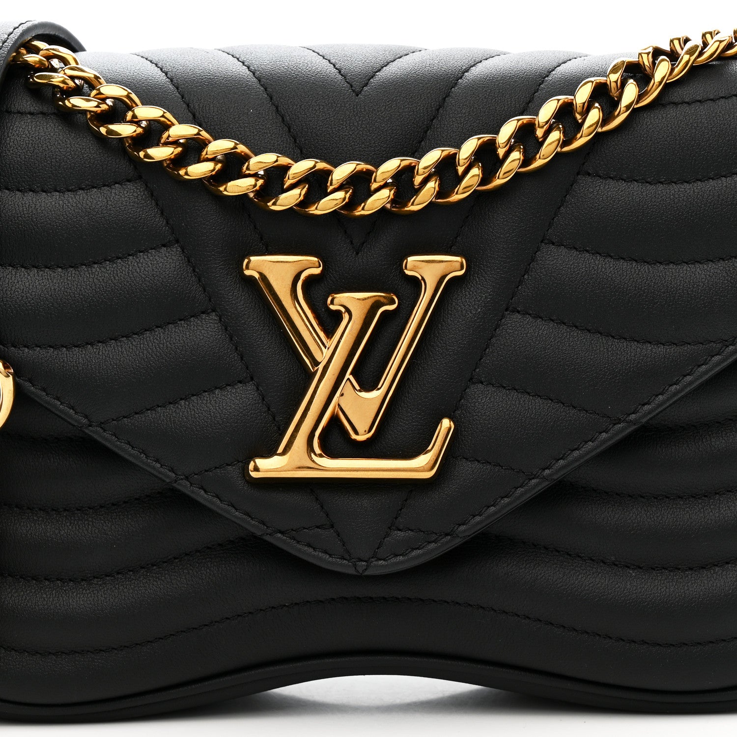 Louis Vuitton Calfskin New Wave Chain MM Black 8 of 11