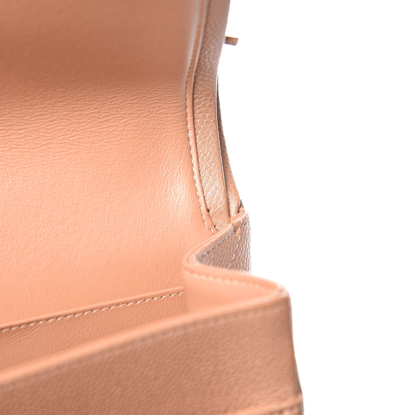 Caviar Quilted Jumbo Double Flap Beige Clair