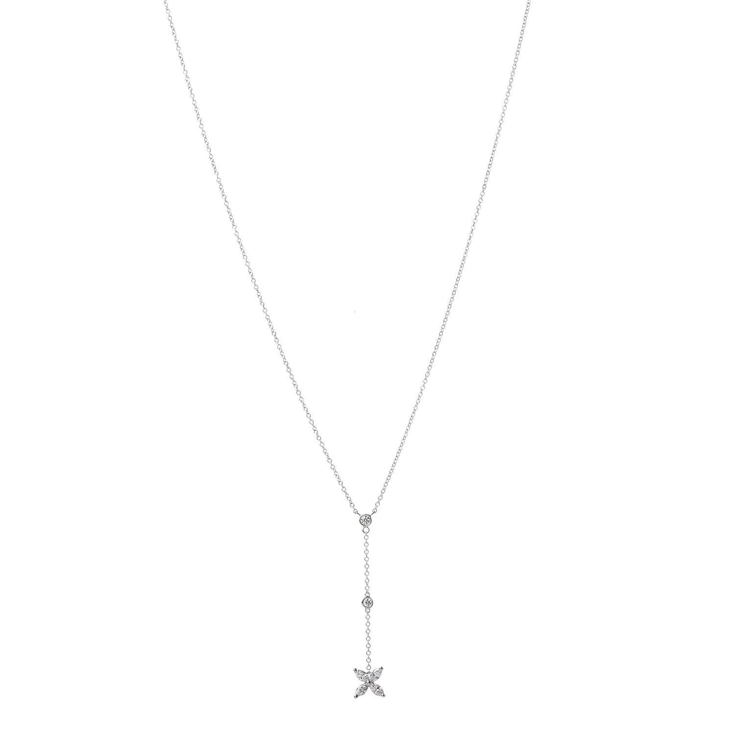 Platinum Diamond Victoria Lariat Necklace
