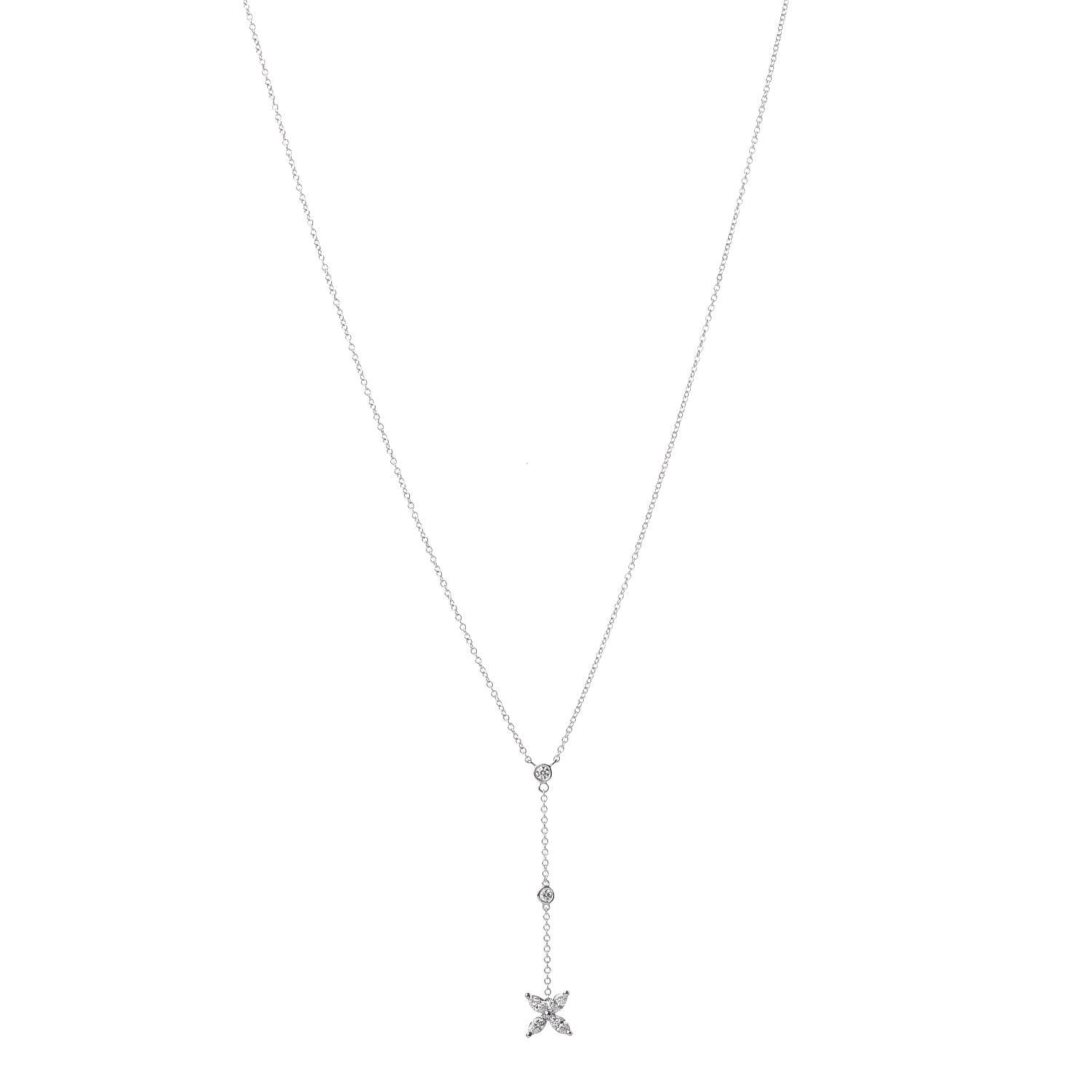 Tiffany Platinum Diamond Victoria Lariat Necklace 1 of 7