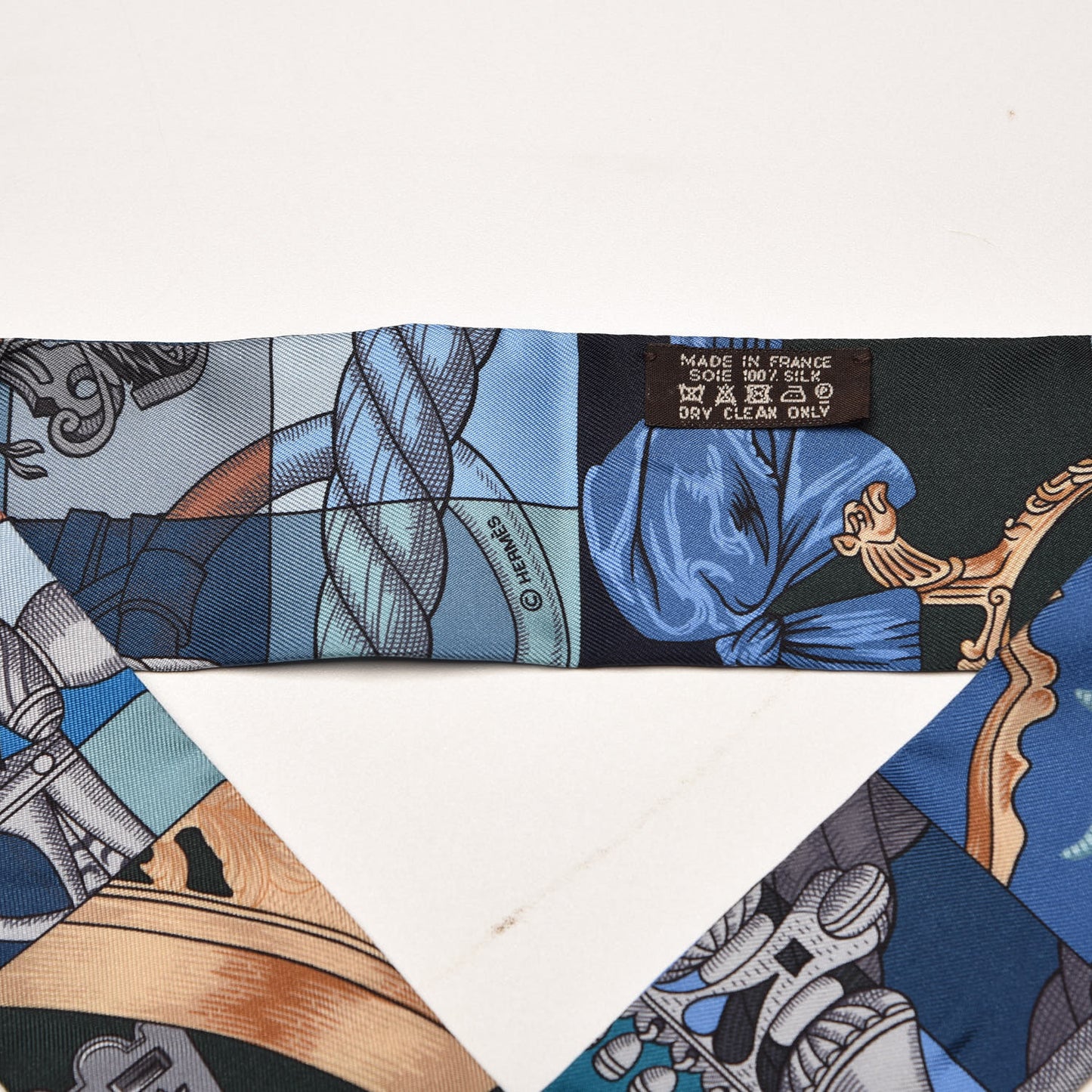 Silk Cavalleria D'Etriers Twilly Marine Canard Beige