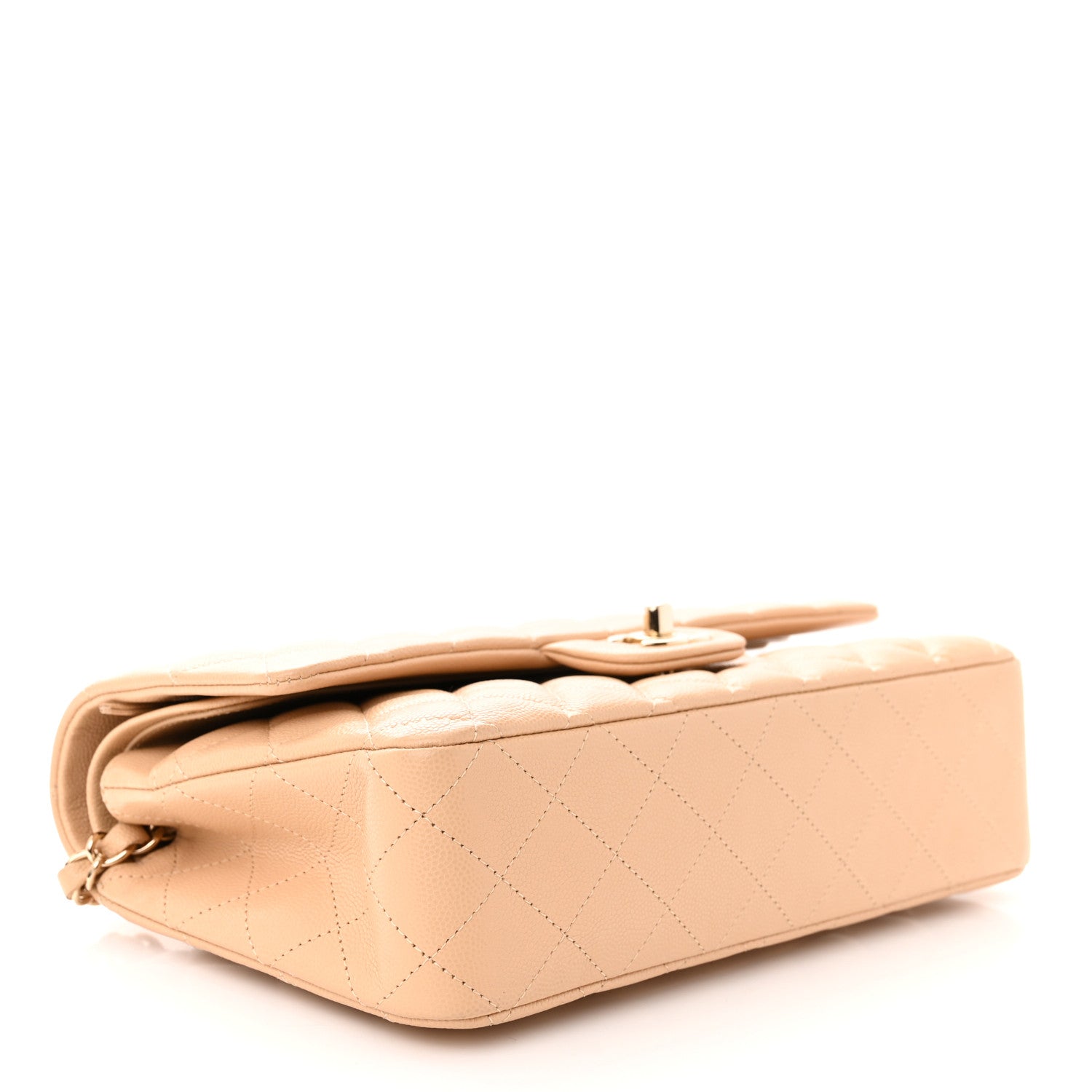 Chanel Caviar Quilted Medium Double Flap Beige 4 of 12
