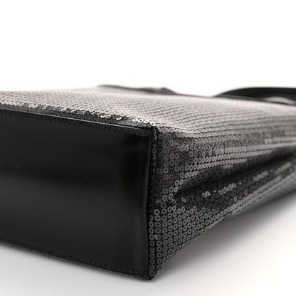 Prada Sequin Rete Paillettes Small Tote Bag Black 11 of 11
