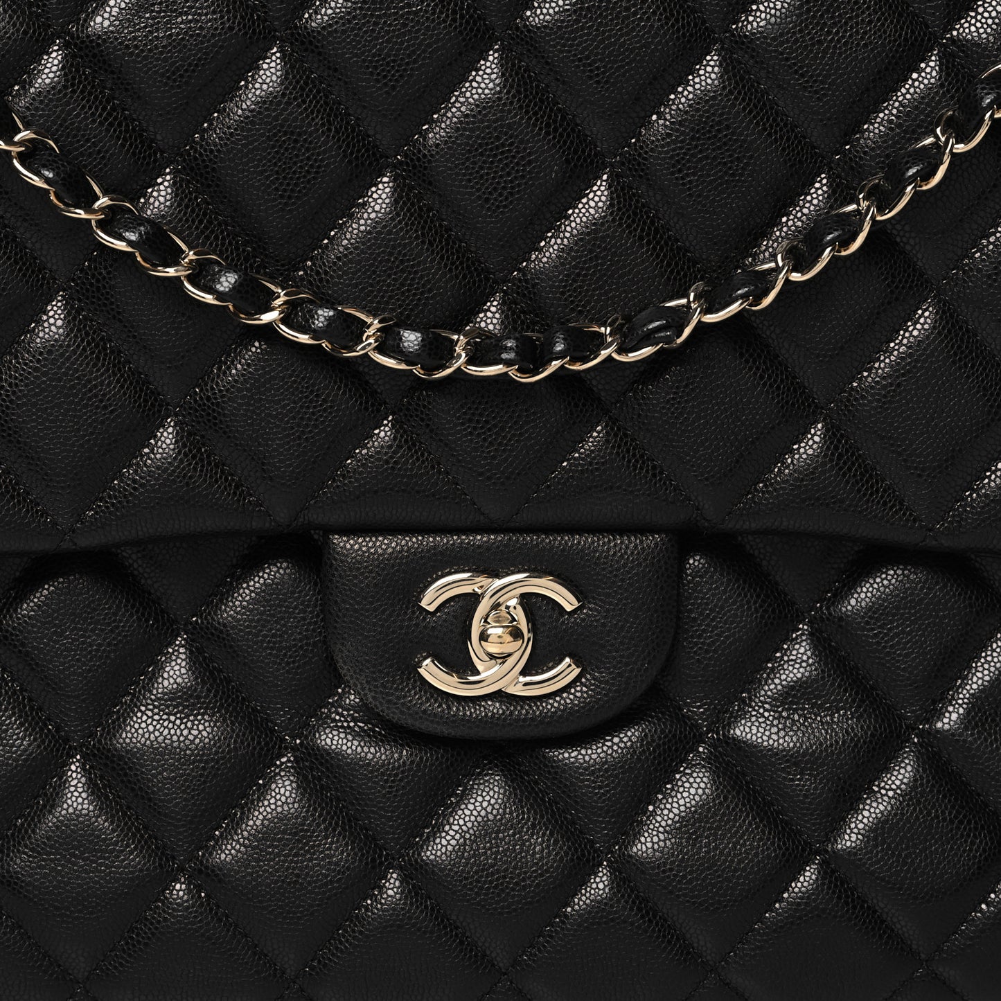 Caviar Quilted XXL Travel Flap Bag Black