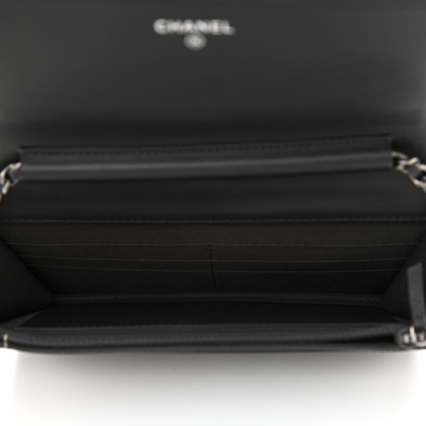 Caviar Quilted Boy Wallet On Chain WOC Charcoal