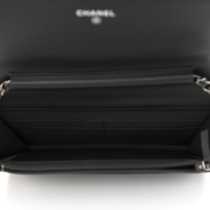 Chanel Caviar Quilted Boy Wallet On Chain WOC Charcoal 4 of 10