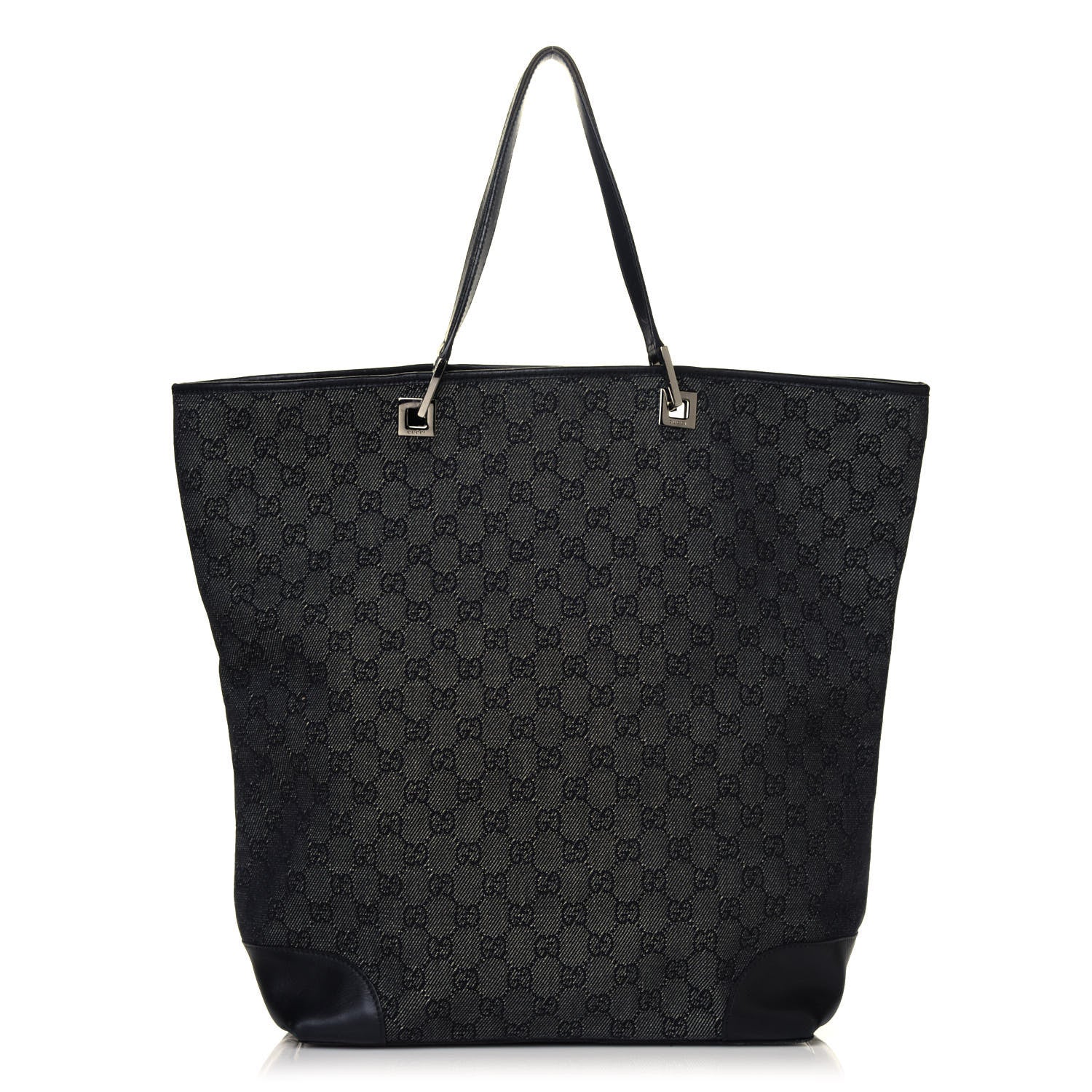Gucci Denim Monogram Large Bucket Tote Black 1 of 4