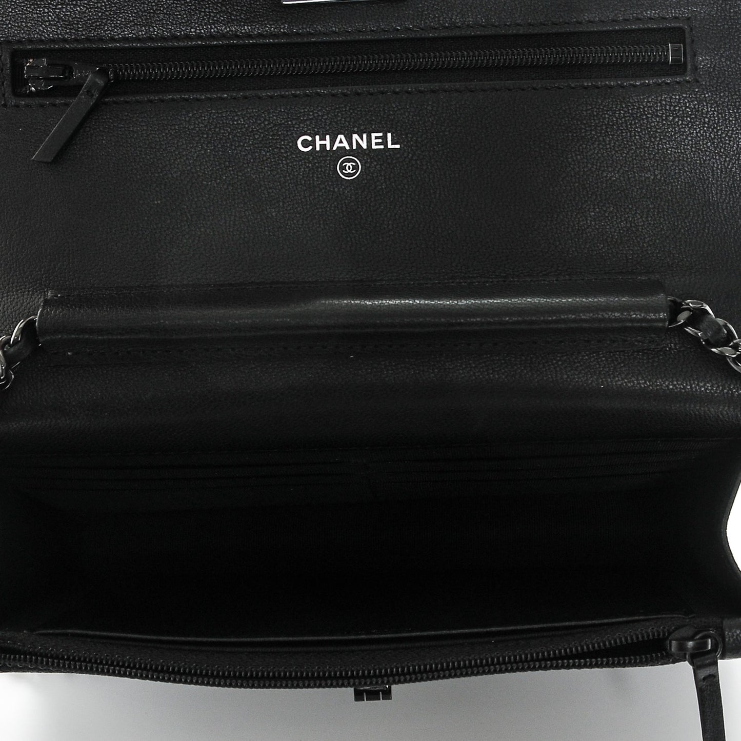 Sheepskin Chevron Quilted Reissue Wallet On Chain WOC So Black