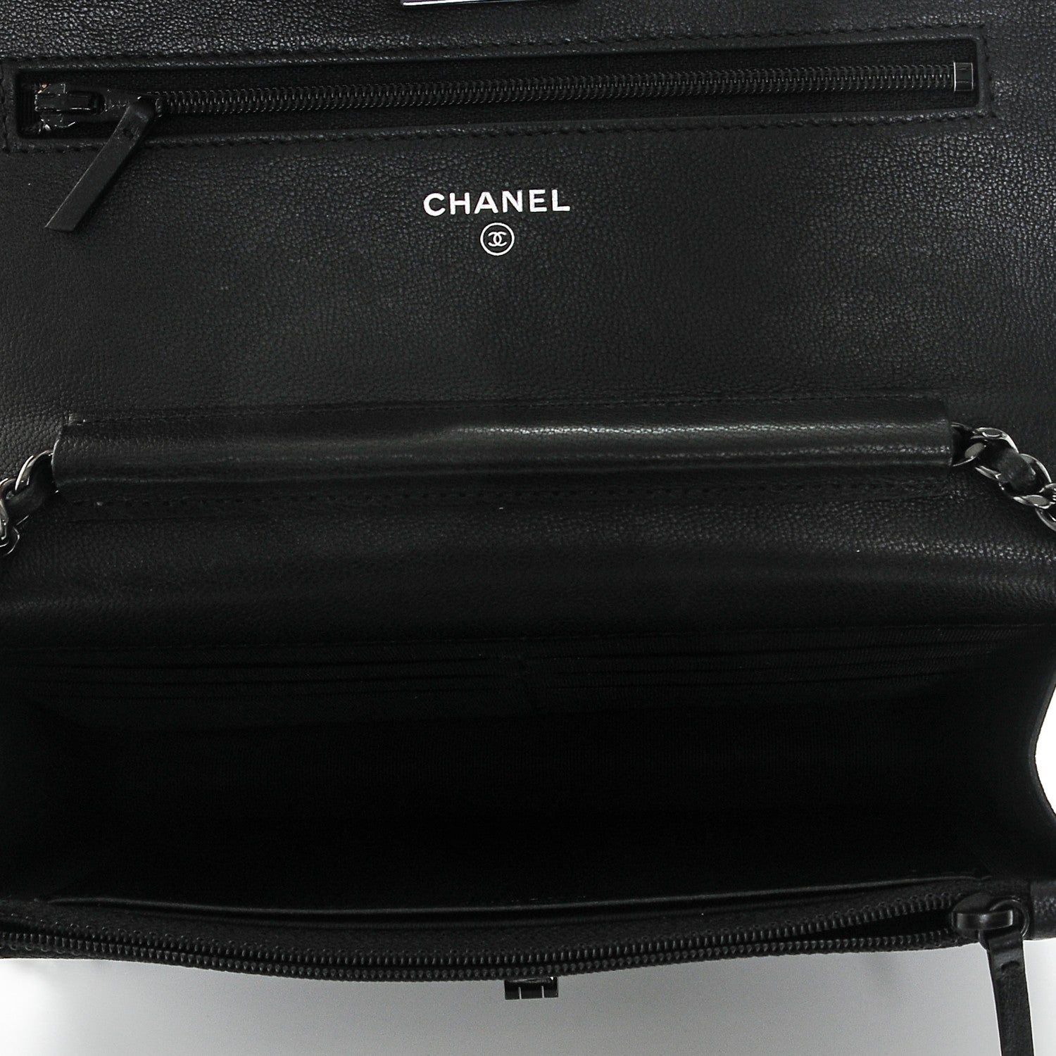 Chanel Sheepskin Chevron Quilted Reissue Wallet On Chain WOC So Black 5 of 8