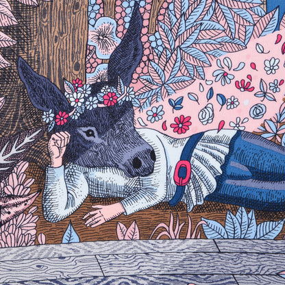 Hermes Cashmere Silk Acte III Scene I La Clairiere Shawl 140 Marine Rose Vif Blue Jean 4 of 7