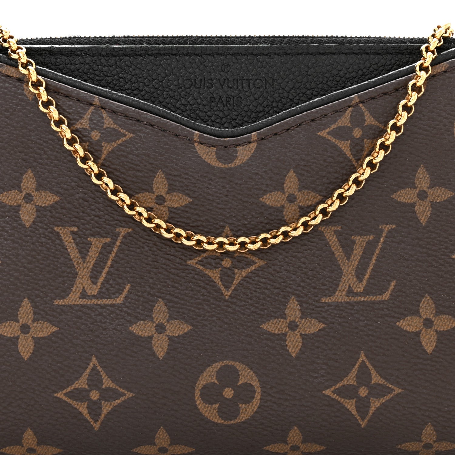 Louis Vuitton Monogram Pallas Clutch Black 7 of 9