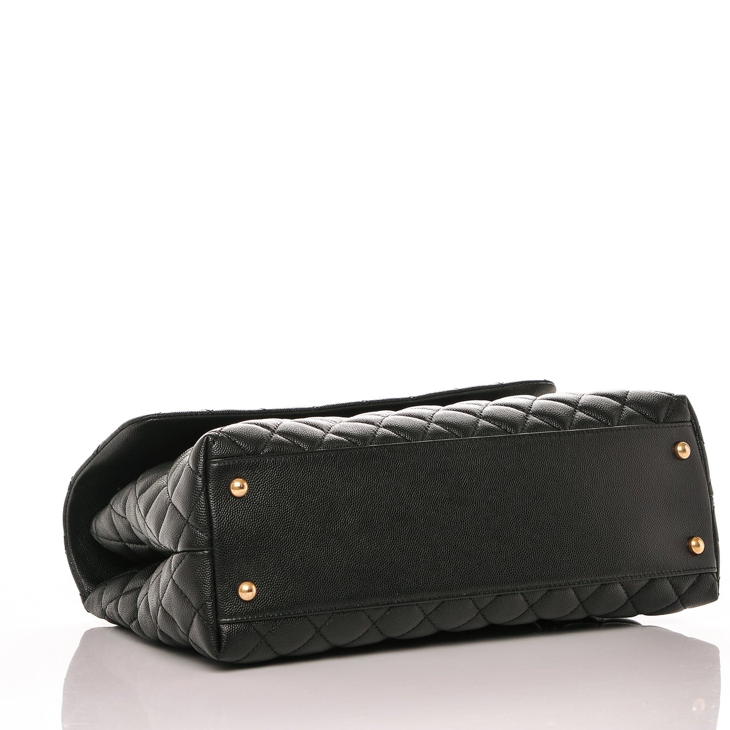 Caviar Quilted Medium Coco Handle Flap Black