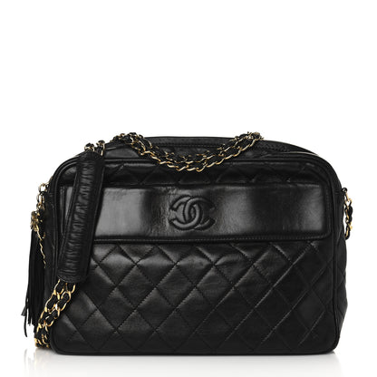 Chanel Lambskin Quilted CC Tassel Camera Case Black 1 of 10