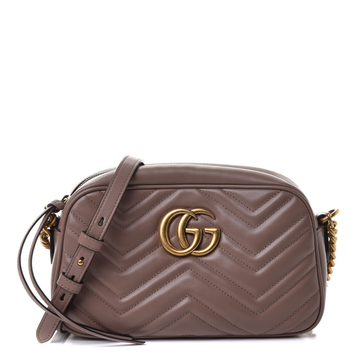 Calfskin Matelasse Small GG Marmont Chain Shoulder Bag Porcelain Rose