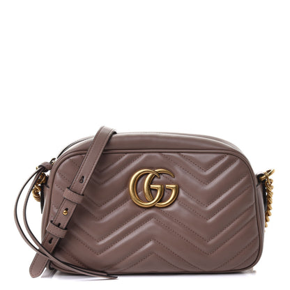 Gucci Calfskin Matelasse Small GG Marmont Chain Shoulder Bag Porcelain Rose 1 of 4