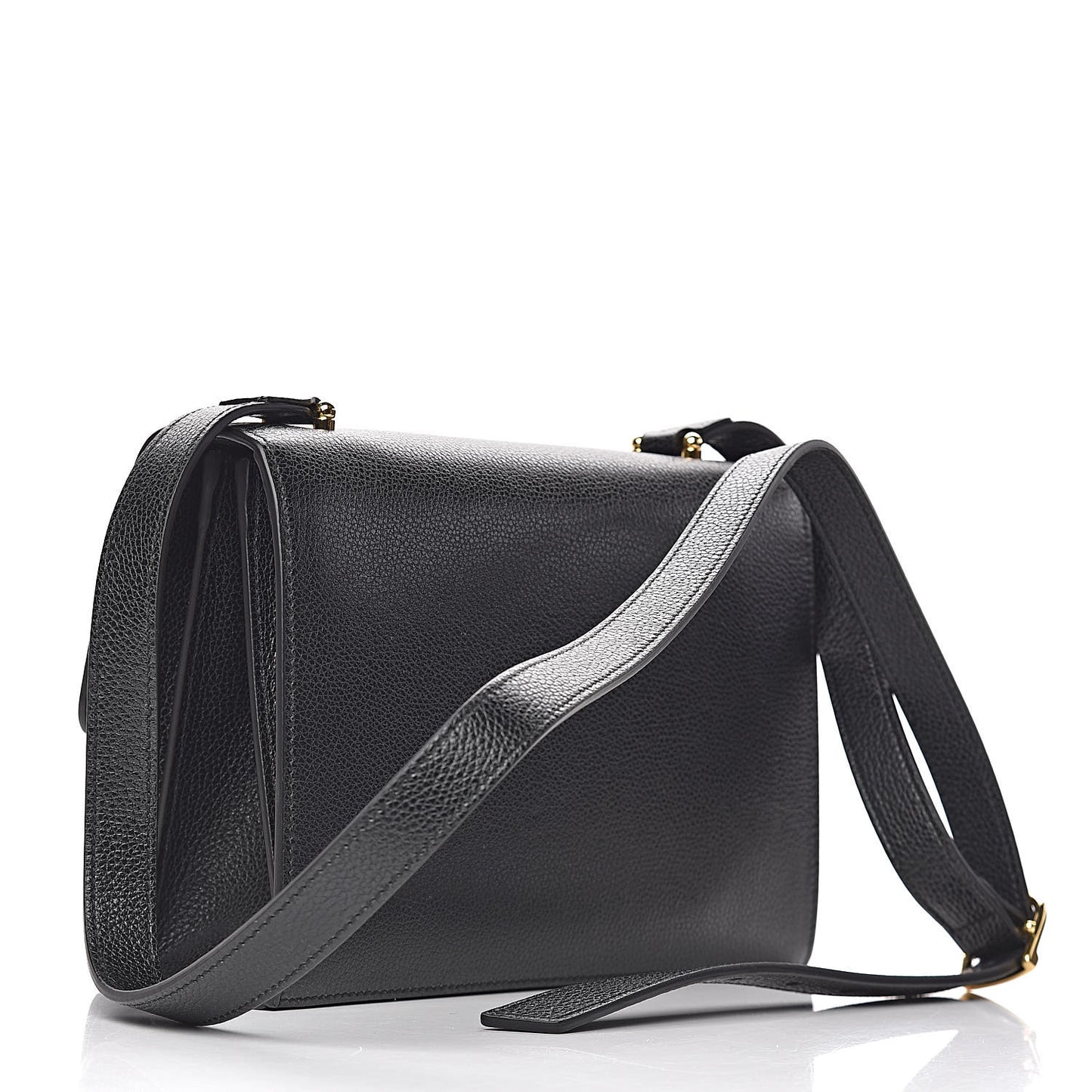 Grainy Calfskin Small Zumi Shoulder Bag Black
