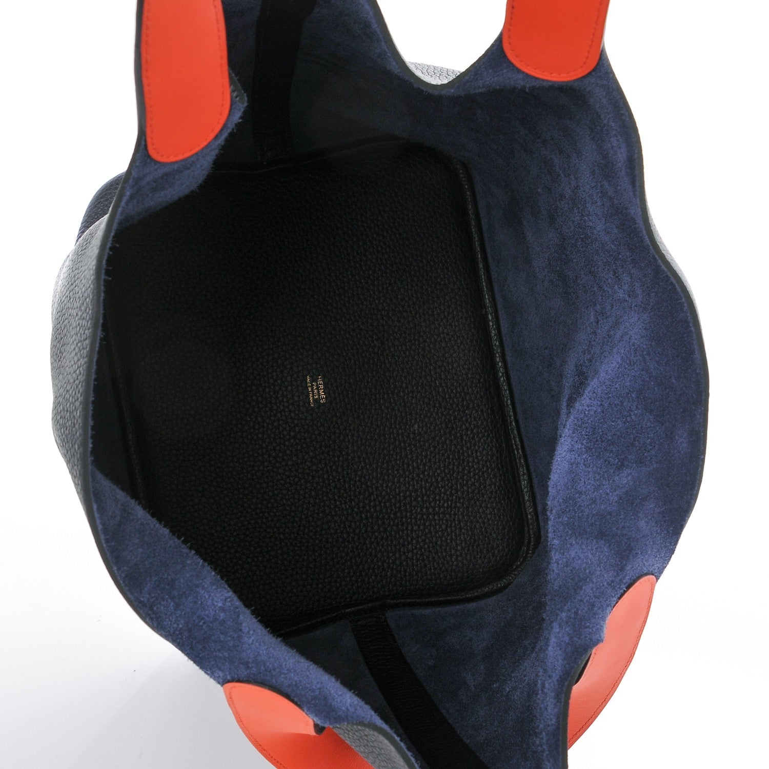 Hermes Taurillon Clemence Picotin Lock 26 GM Bleu Indigo Orange Poppy 5 of 7