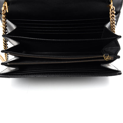 Gucci Calfskin Matelasse GG Marmont Chain Wallet Black 5 of 12