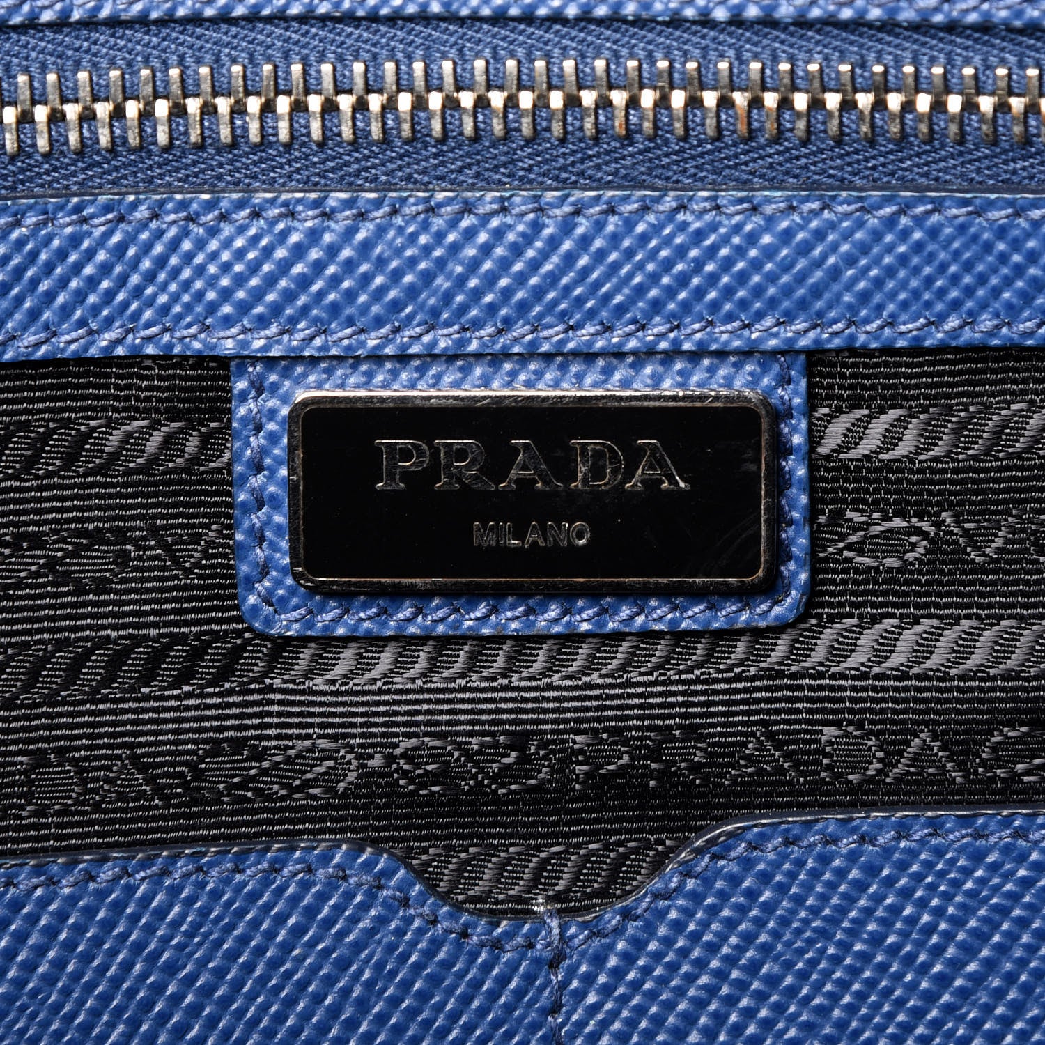 Prada Saffiano Travel Briefcase Blue Multicolor 5 of 12