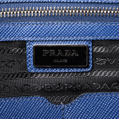 Prada Saffiano Travel Briefcase Blue Multicolor 5 of 12