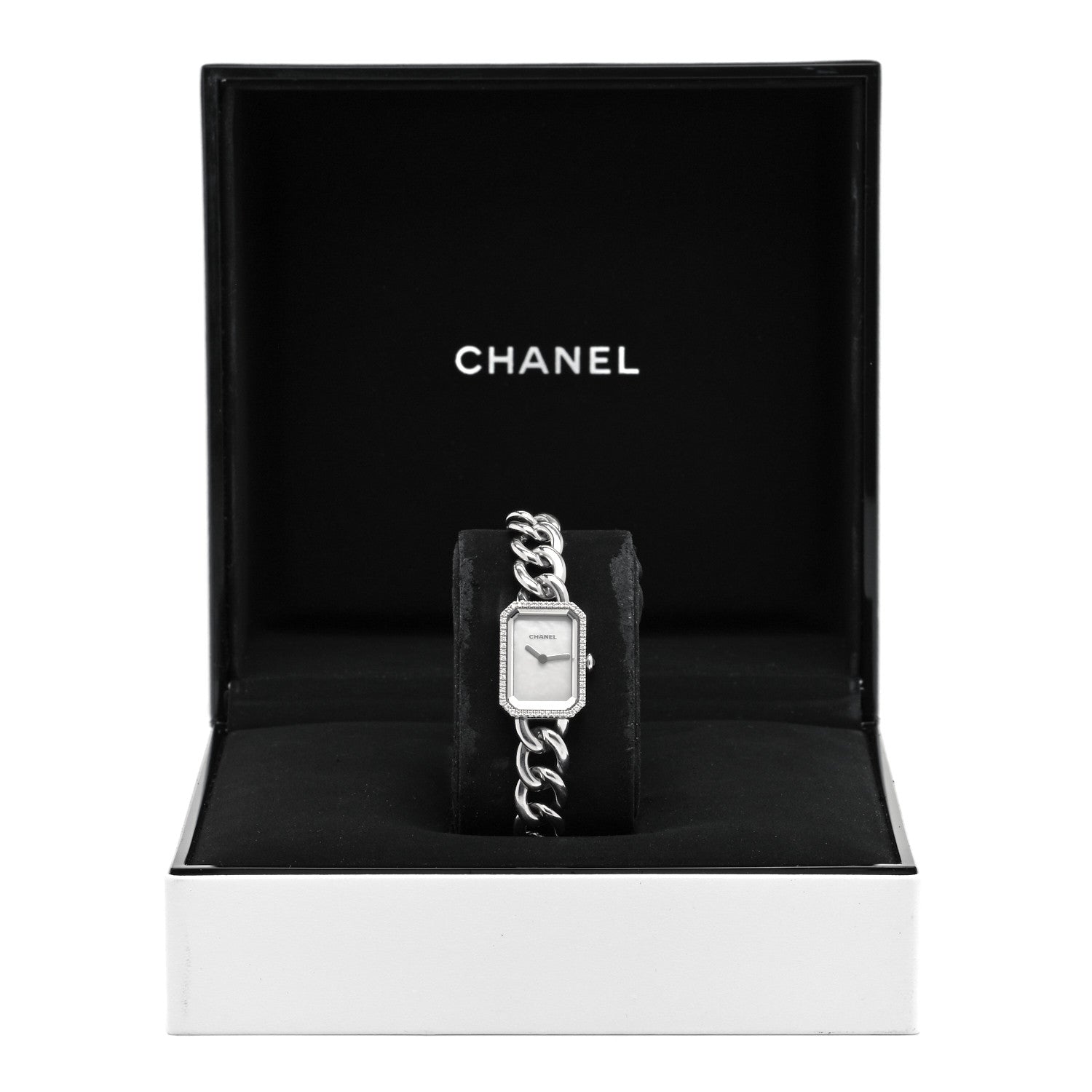 Chanel Stainless Steel Diamond Bezel Mother of Pearl 16mm Chain Premiere Quartz Watch 5 of 5