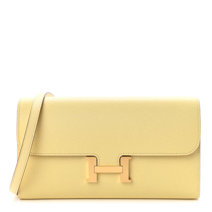 Hermes Epsom Constance Long Wallet To Go Wallet Jaune Poussin 1 of 8