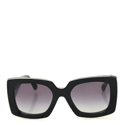 Chanel Acetate Rectangle Sunglasses 5435 Black 2 of 8