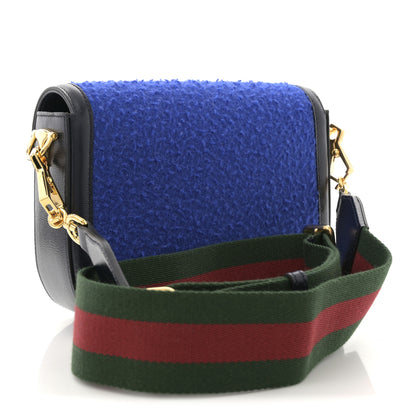 Gucci Casy Wool Azalea Calfskin Mini Horsebit 1955 Shoulder Bag Blue China 3 of 10