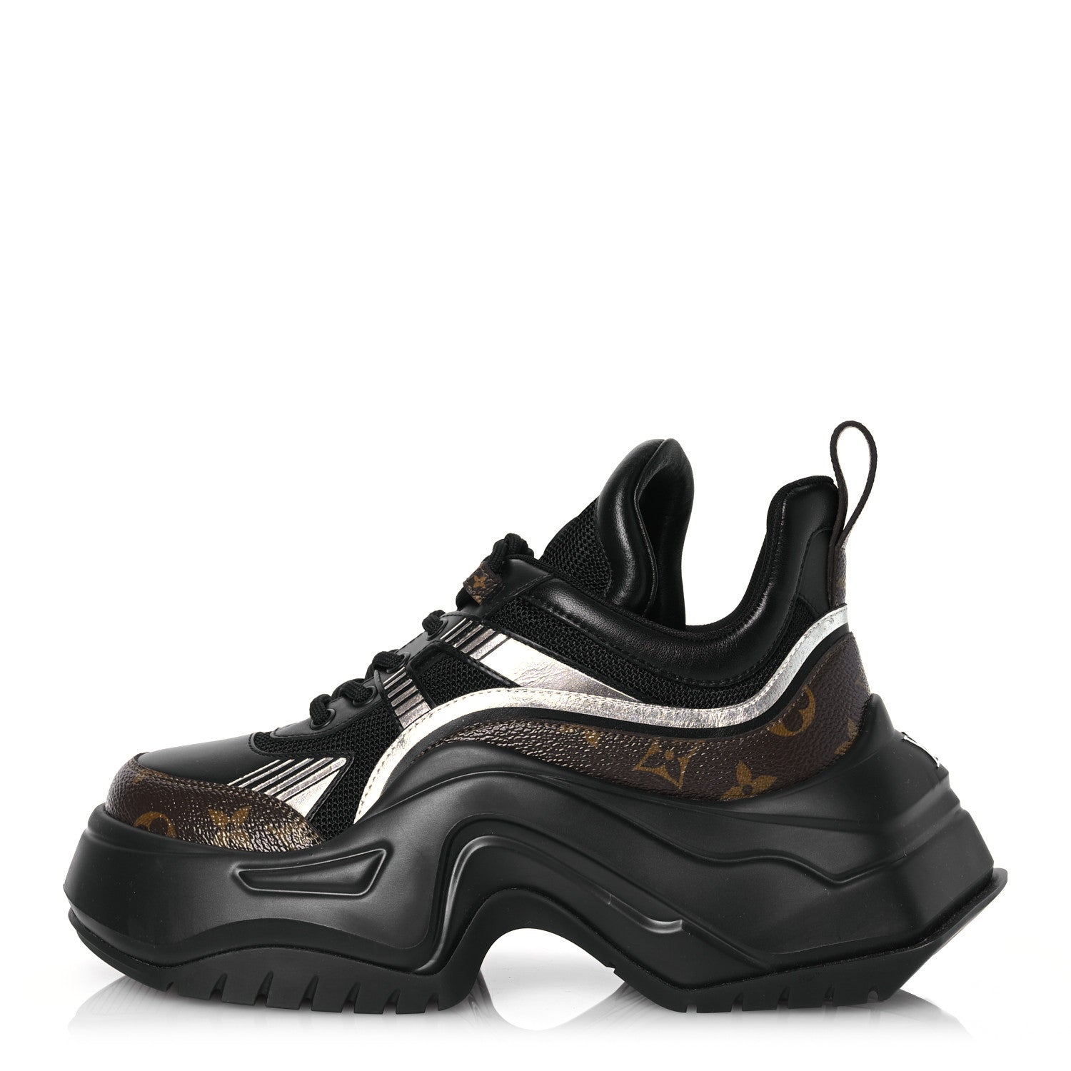 Louis Vuitton Calfskin Monogram LV Archlight 2.0 Platform Sneakers 38 Black 1 of 12