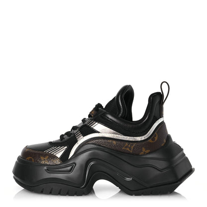 Louis Vuitton Calfskin Monogram LV Archlight 2.0 Platform Sneakers 38 Black 1 of 12