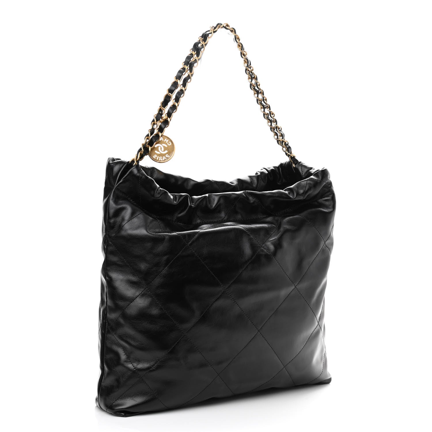 Chanel Shiny Calfskin Quilted Chanel 22 Black 4 of 11