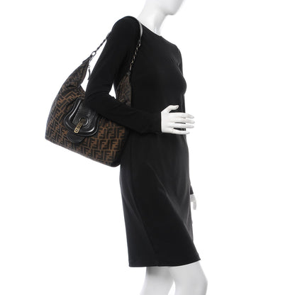 Fendi Zucca B Buckle Hobo Tobacco Castagna 2 of 11