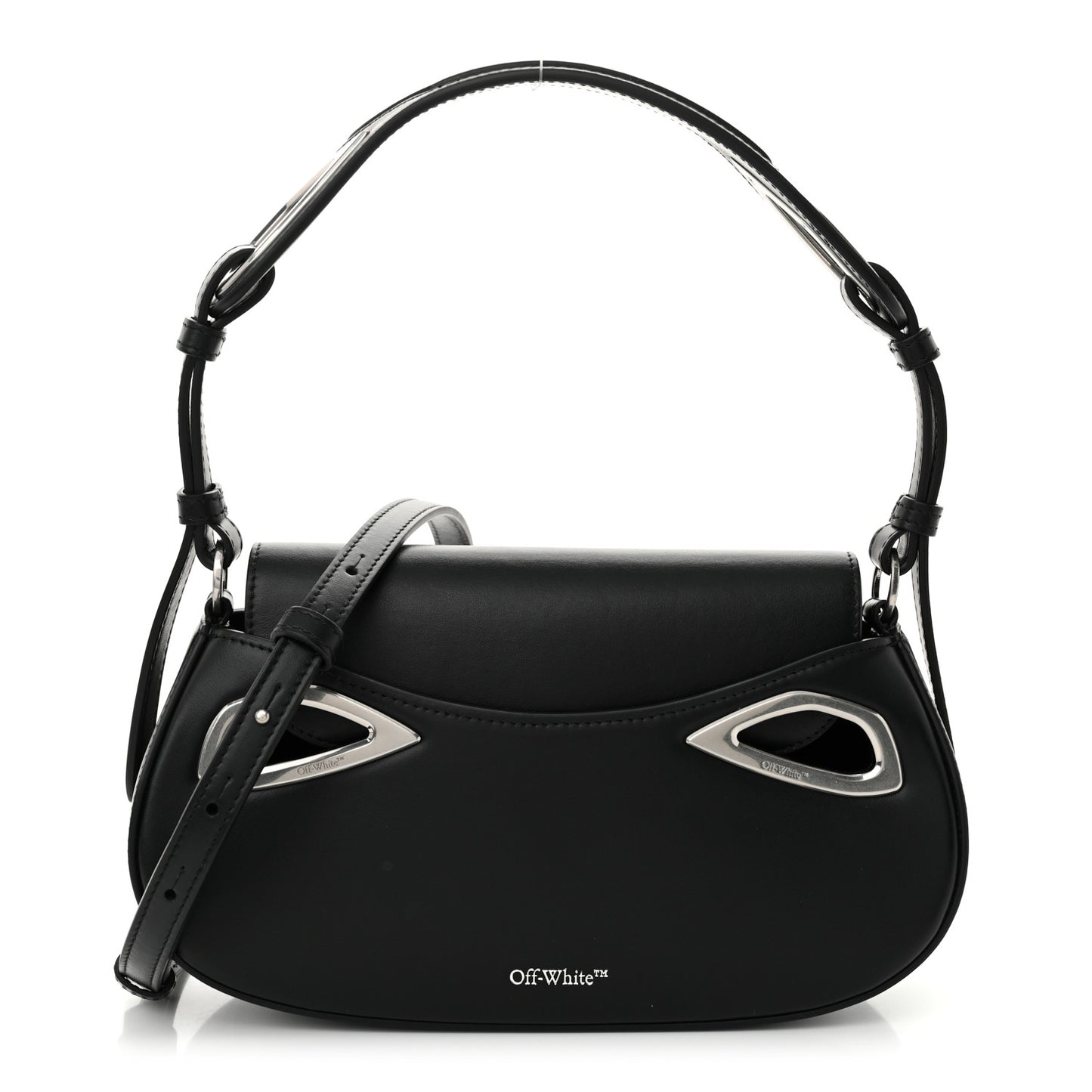 Calfskin Clam Shoulder Bag Black
