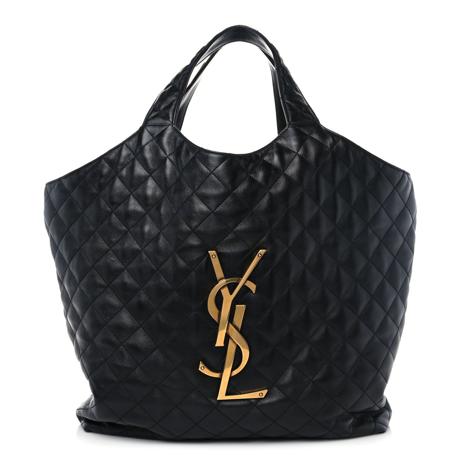 Saint Laurent Lambskin Quilted Maxi Icare Shopping Tote Black 3 of 7