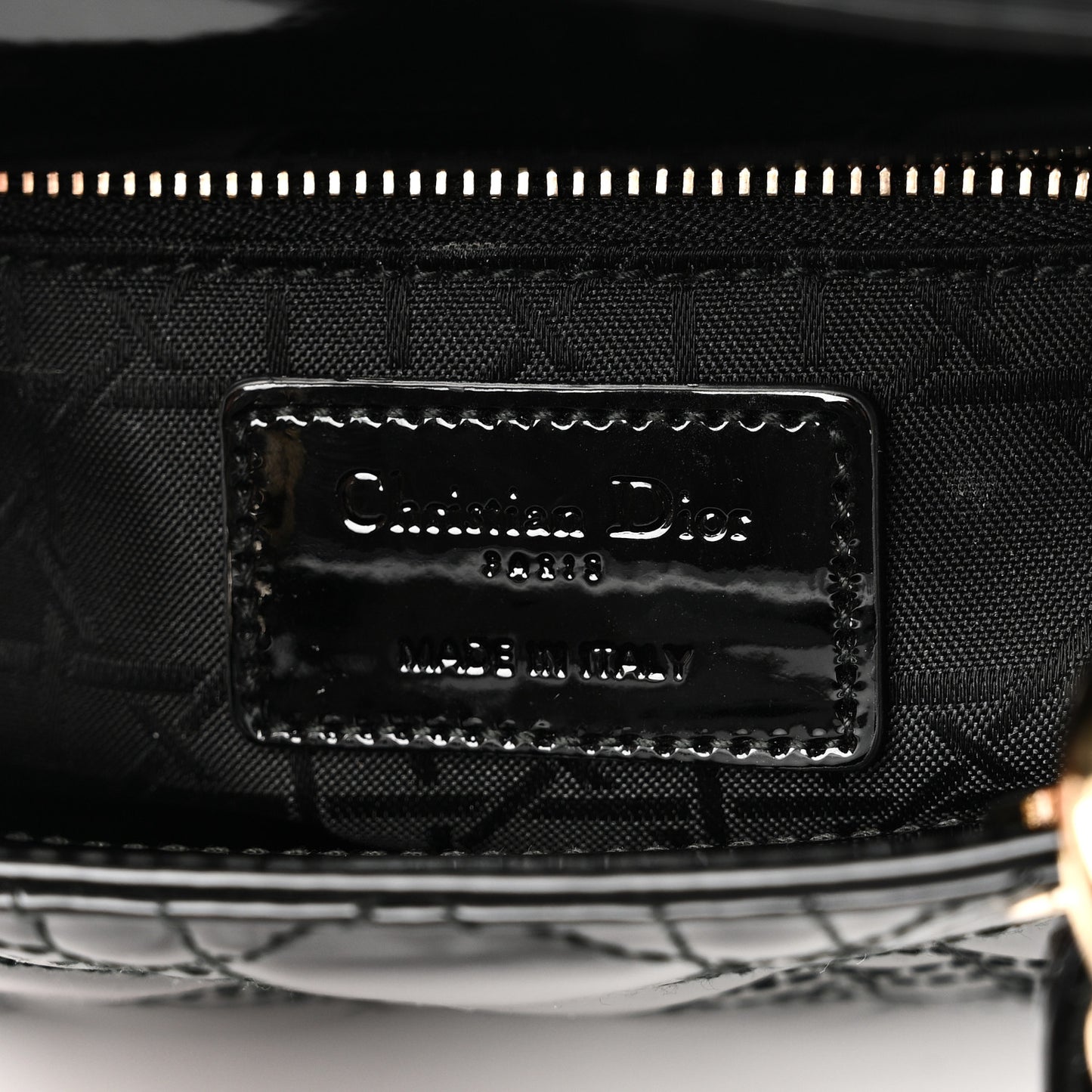 Patent Cannage Mini Lady Dior Black