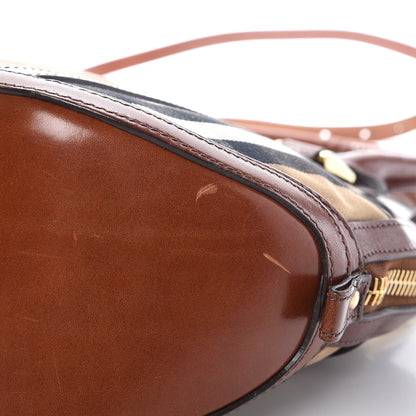 Burberry Bridle Calfskin House Check Small Orchard Bowling Bag Deep Claret 11 of 12