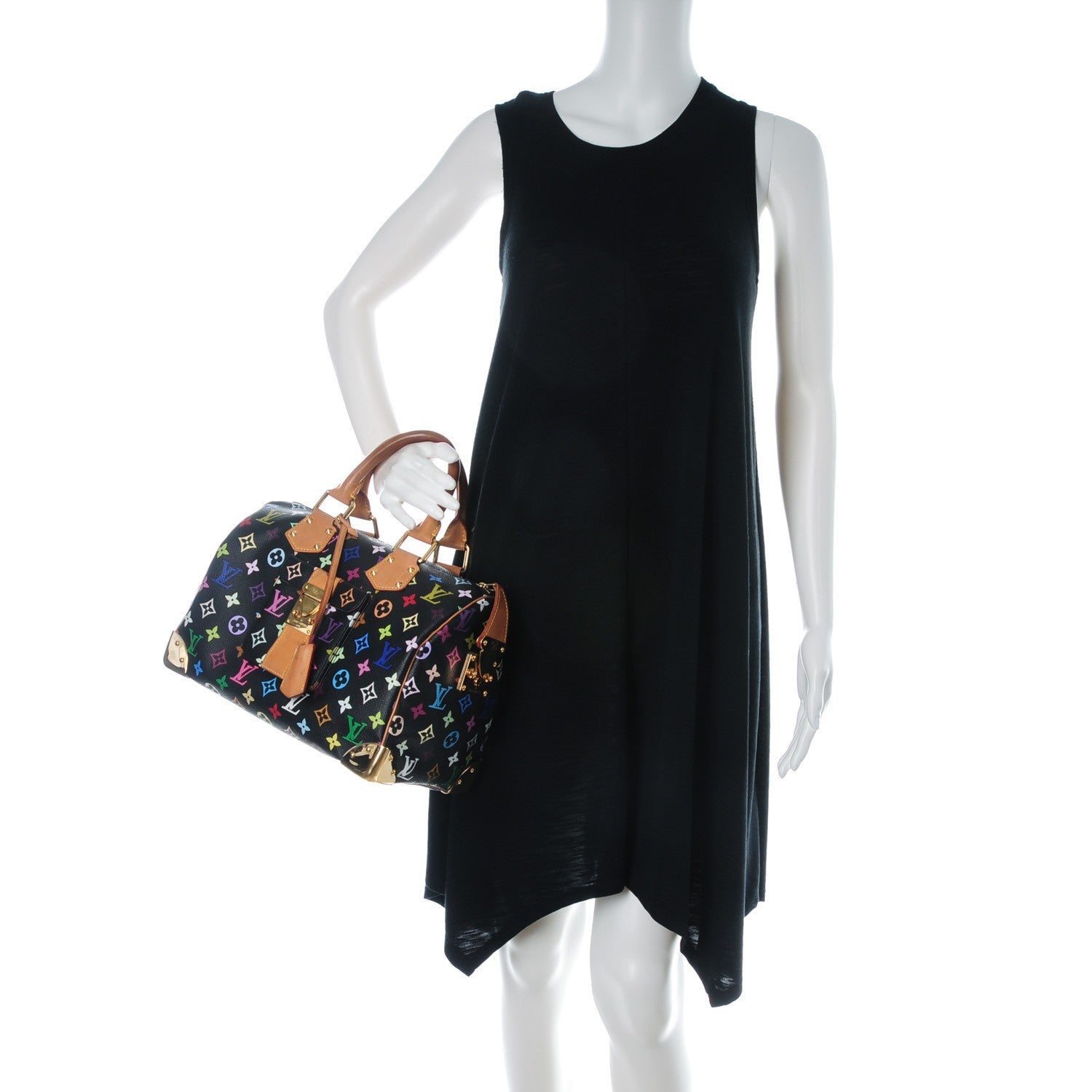 Louis Vuitton Monogram Multicolor Speedy 30 Black 2 of 8