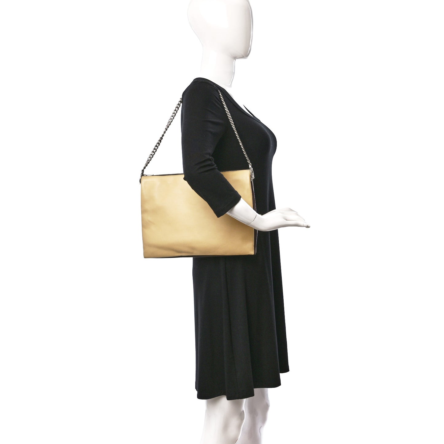 Lambskin Soft Trio Zipped Bag Vanilla