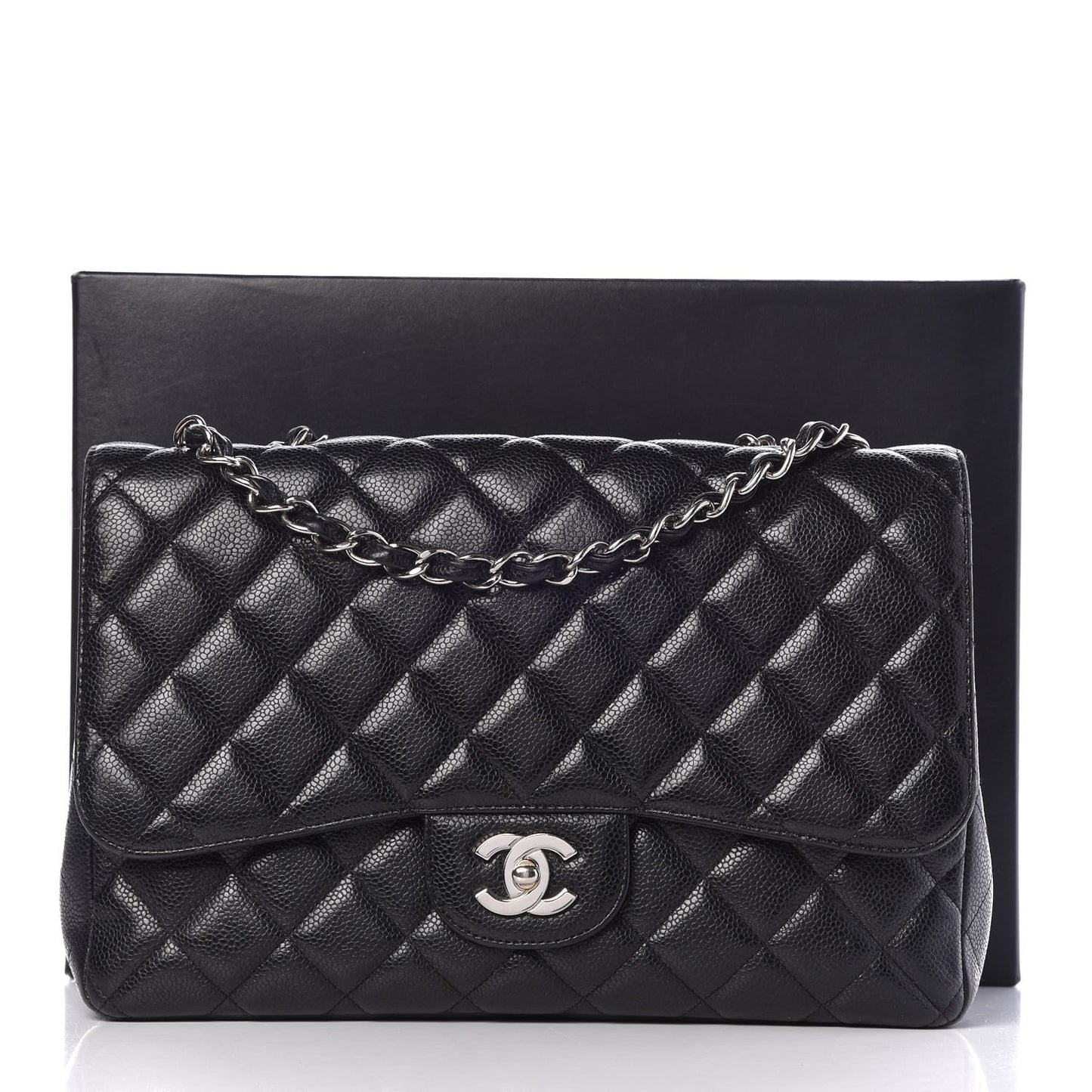 Caviar Quilted Jumbo Single Flap Black