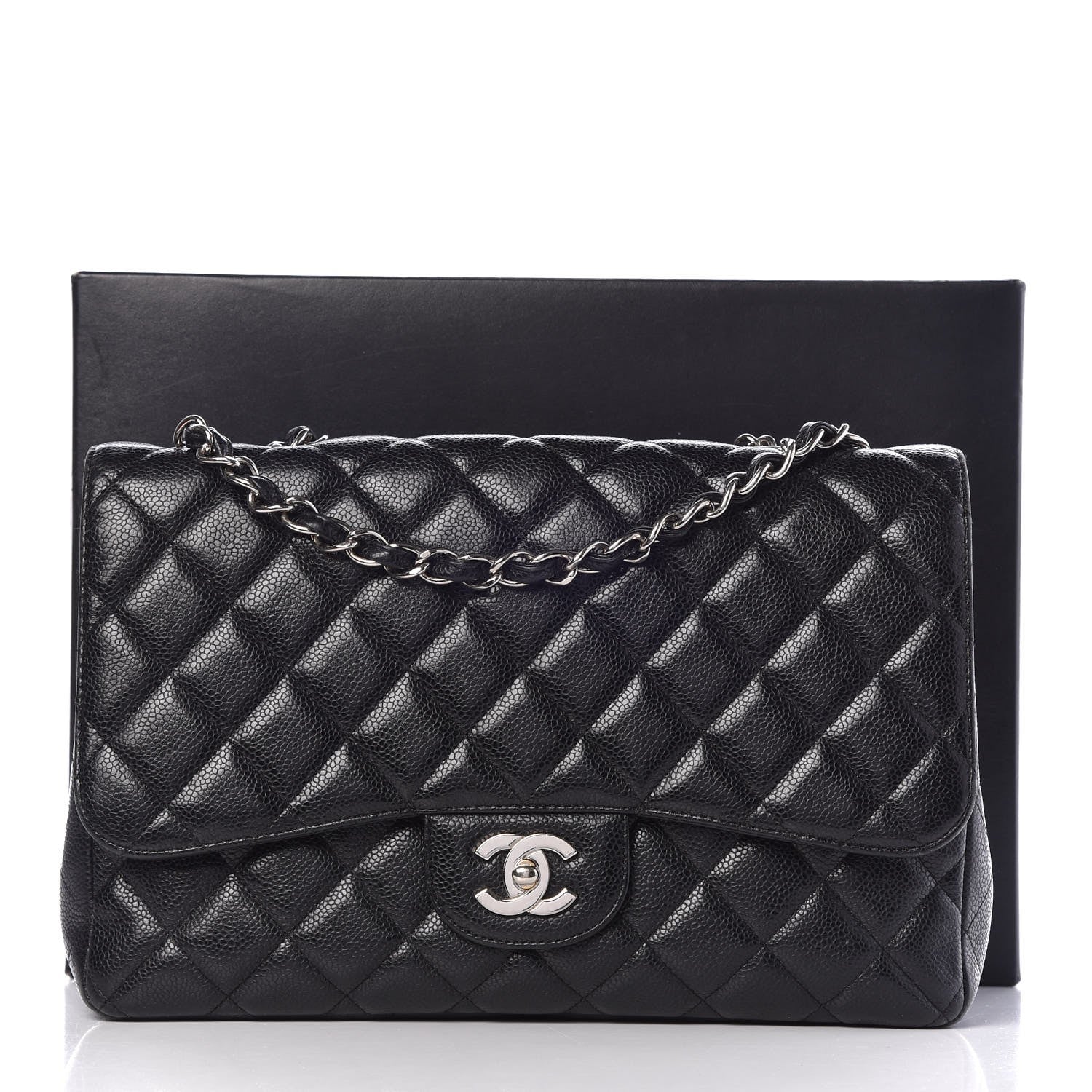 Chanel Caviar Quilted Jumbo Single Flap Black 9 of 9
